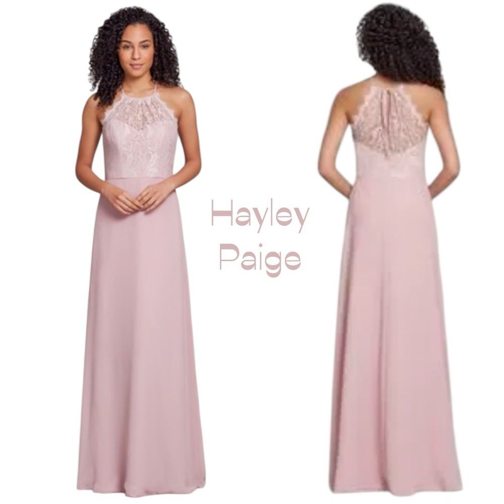 Hayley Paige Pink Sleeveless Maxi Dress NWOT Size 10 Bridesmaid